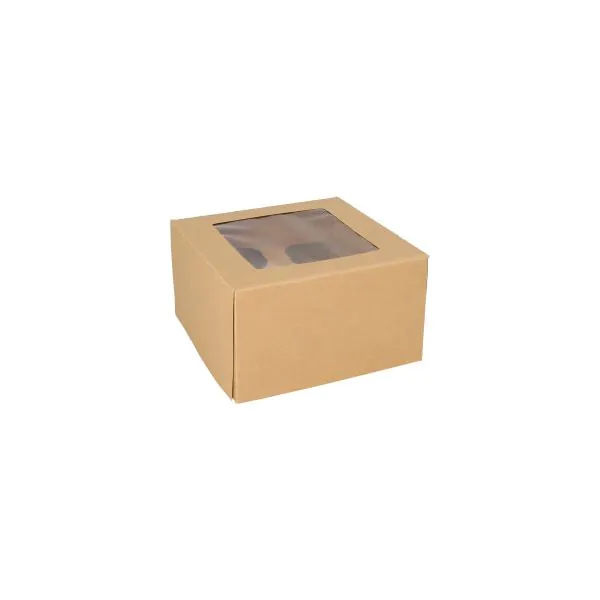 Cup-Cake Kartons eckig 10 cm x 17,5 cm x 17,5 cm mit Sichtfenster aus PLA - Bild 3