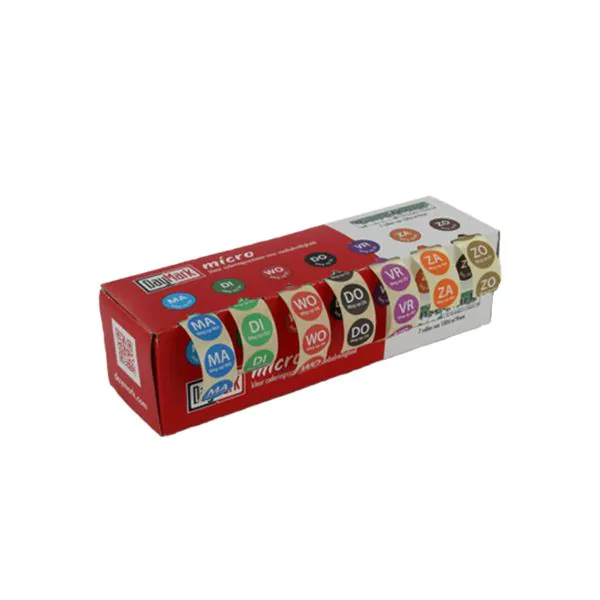 "Day Mark" Etiketten farbig "Rinse Mark" 7-Tage MICRO im Kartonspender, abwaschbar, NL Version - Bild 1