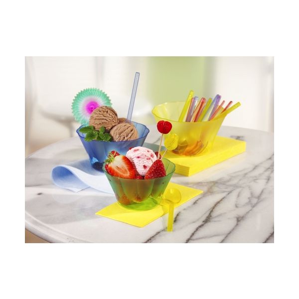 Einweg-Dessertschalen / Eisbecher To Go, PS rund 400 ml Ø 12 cm · 7 cm pink - Bild 2