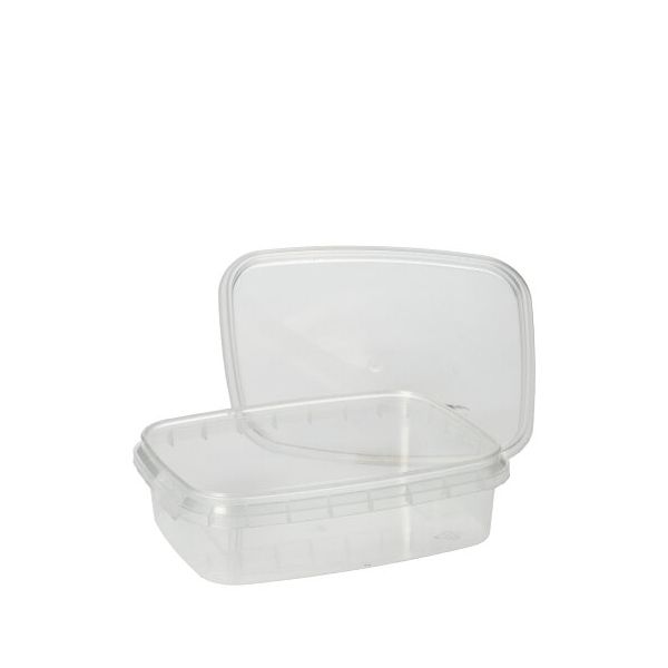 Feinkostbecher, PP eckig 150 ml 2,9 x 8,6 x 10,9 cm transparent mit Originalitätsverschluss - Bild 1
