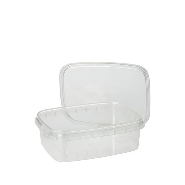 Feinkostbecher, PP eckig 200 ml 3,5 cm x 8,6 cm x 10,9 cm transparent mit Originalitätsverschluss - Bild 1