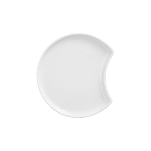 Fingerfood-Teller aus Porzellan, Halbmond Ø 12 cm · 1,2 cm weiss "Ano" - Bild 1
