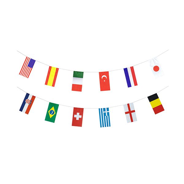 Flaggenkette, Papier 10 m "32 Nations" schwer entflammbar - Bild 1