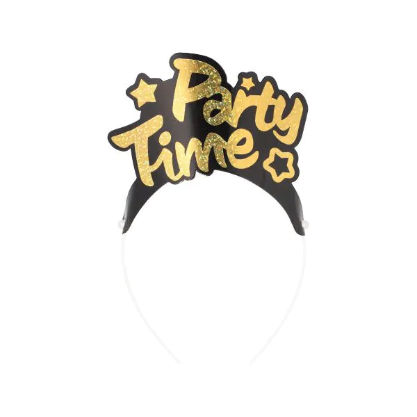 Haarreifen schwarz/gold ""Party Time" "Metallic"" - Bild 1