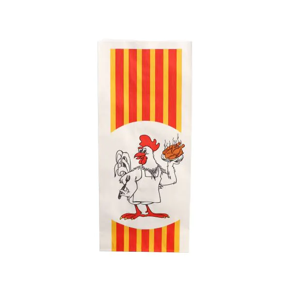 Hähnchenbeutel, Papier mit HDPE-Einlage, 24 x 10,5 x 5,5 cm "Grillhähnchen" - Bild 3