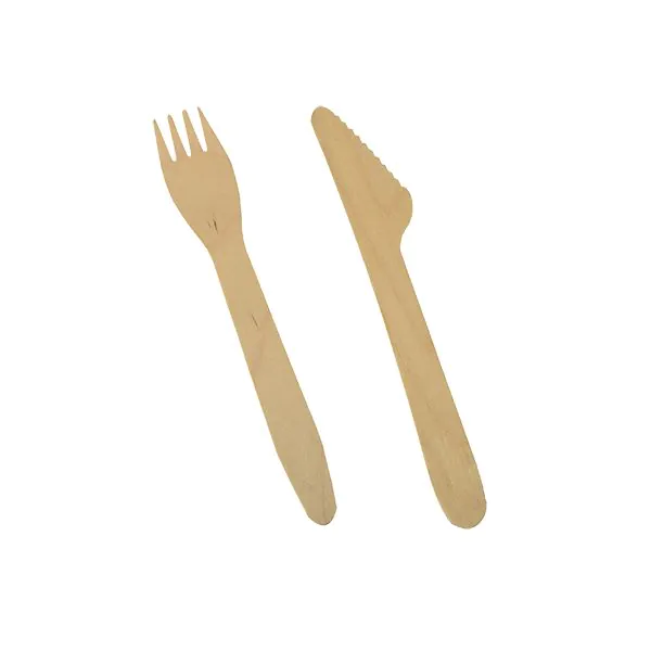 Holzbesteck "pure" 16,5 cm (250 Messer + 250 Gabeln) - Bild 1