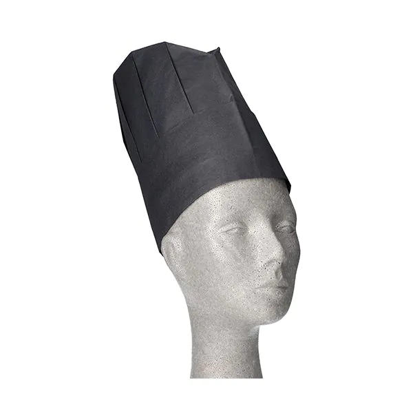 Kochmützen aus Krepp 23 x 27,7 cm schwarz "Provence" Größenverstellbar - Bild 1