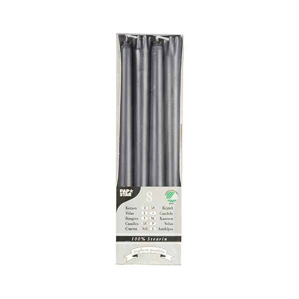 Leuchterkerzen Ø 2,2 cm · 25 cm grau aus 100 % Stearin - Bild 1