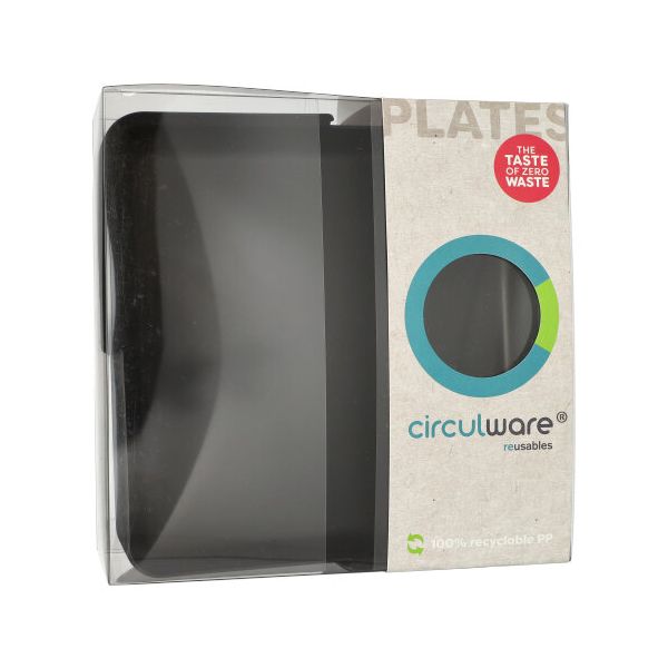 Mehrweg-Foodboxen ungeteilt, 23,4 x 23,4 x 2,9 cm schwarz - Bild 2