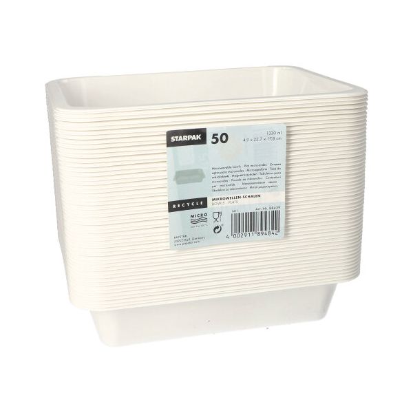 Mikrowellenschalen, PP ungeteilt 1330 ml weiss - Bild 2