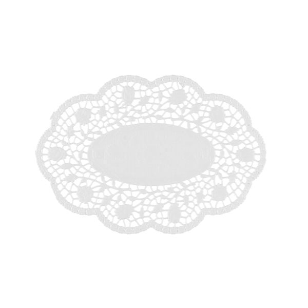 Mokkadeckchen oval 24 x 16,5 cm weiss - Bild 1