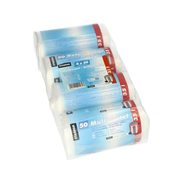 Müllbeutel, 35 l, transparent, H 69 x B 55 cm - Bild 1