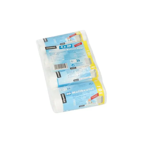 Müllbeutel mit Tragegriffen, 10 l, transparent, H 42 x B 39,5 cm - Bild 1