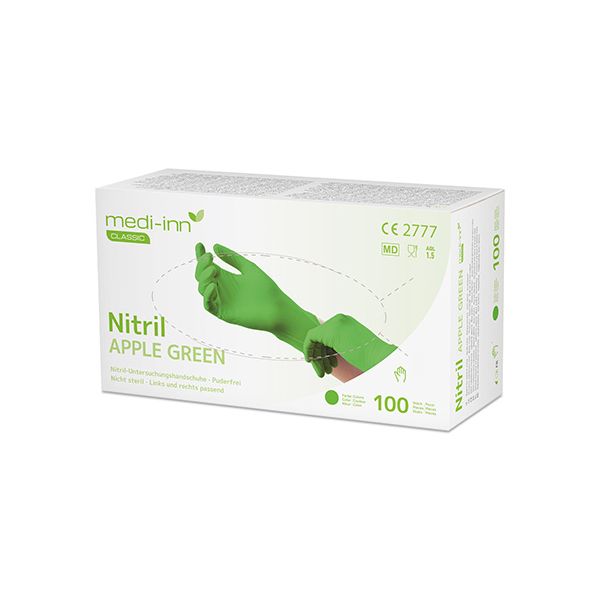 "Medi-Inn® Classic" Handschuhe, Nitril puderfrei apfelgrün "Nitril Apple Green" Größe S - Bild 1
