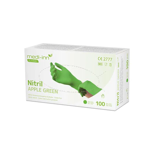 "Medi-Inn® Classic" Handschuhe, Nitril puderfrei apfelgrün "Nitril Apple Green" Größe S - Bild 1