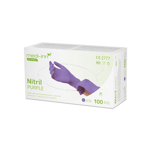 "Medi-Inn® Classic" Handschuhe, Nitril puderfrei lila "Nitril Purple" Größe XS - Bild 1