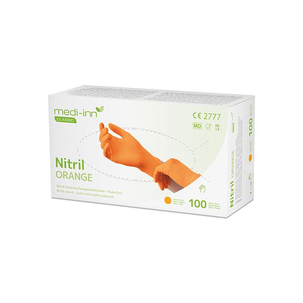Nitril-Handschuhe, puderfrei orange "Orange" Größe S - Bild 1
