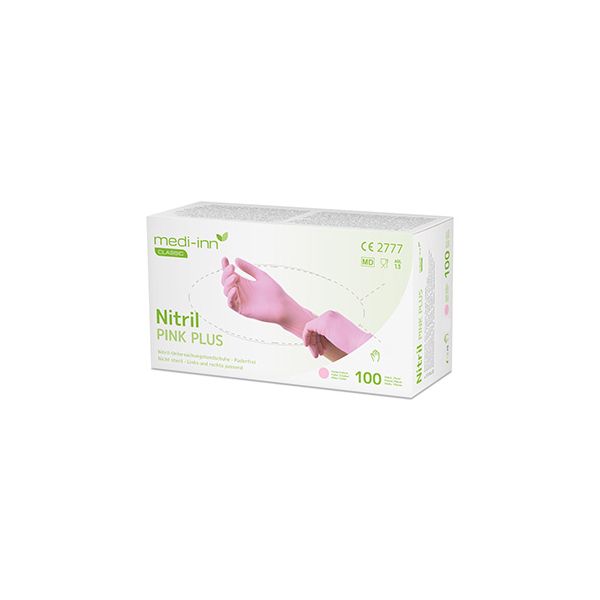 "Medi-Inn® Classic" Handschuhe, Nitril puderfrei pink "Nitril Pink Plus" Größe M - Bild 1