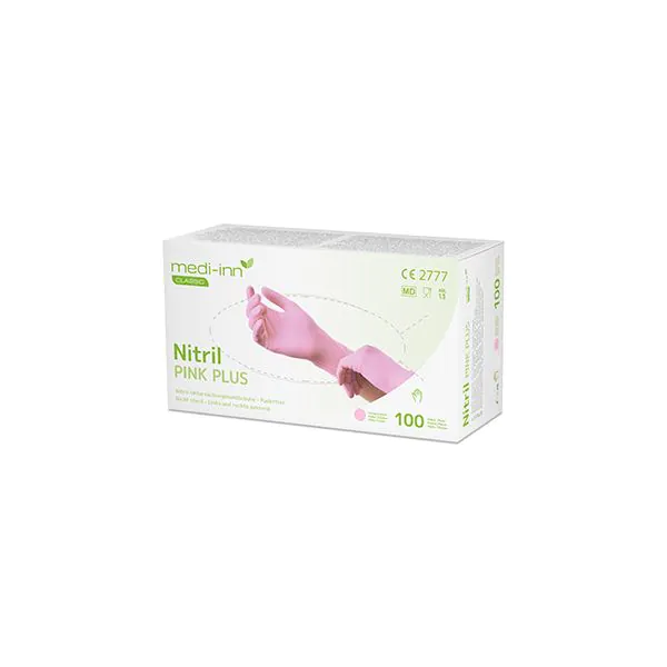 "Medi-Inn® Classic" Handschuhe, Nitril puderfrei pink "Nitril Pink Plus" Größe M - Bild 1