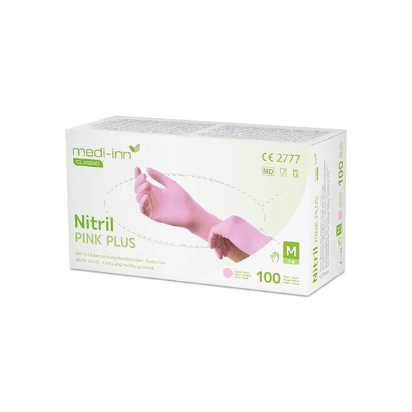 "Medi-Inn® Classic" Handschuhe, Nitril puderfrei pink "Nitril Pink Plus" Größe M - Bild 3