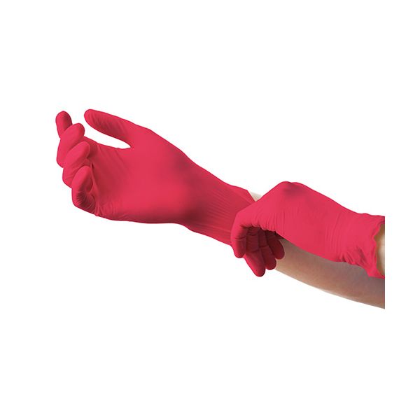 "Medi-Inn® Classic" Handschuhe, Nitril puderfrei rot "Nitril Red Plus" Größe L - Bild 2