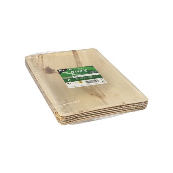 Palmblatt Teller "pure" eckig 23 x 16 cm natur - Bild 2