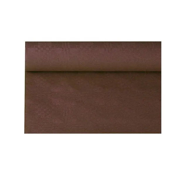 Papiertischdecke braun mit Damastprägung 6 x 1,2 m - Bild 1