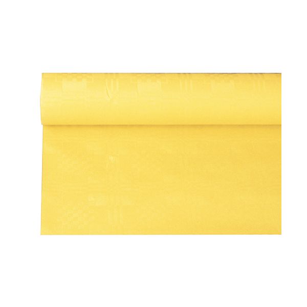 Papiertischdecke gelb mit Damastprägung 6 x 1,2 m - Bild 1