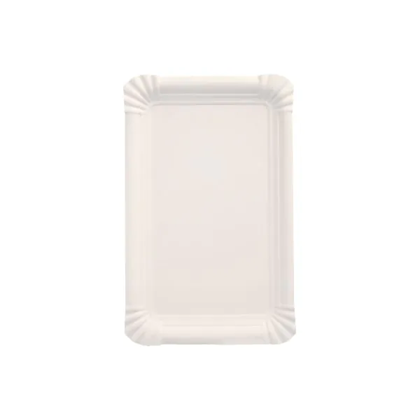 Pappteller eckig 13 x 20 cm weiss - Bild 1