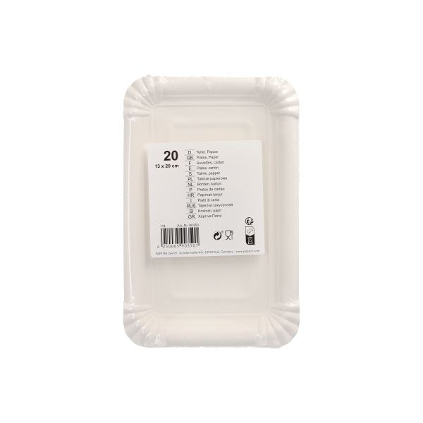 Pappteller eckig 13 x 20 cm weiss - Bild 2