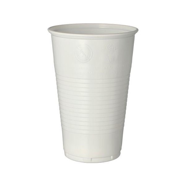 Plastikbecher (PP), 0,5 l Ø 9,5 cm · 13,7 cm weiss mit Schaumrand - Bild 1