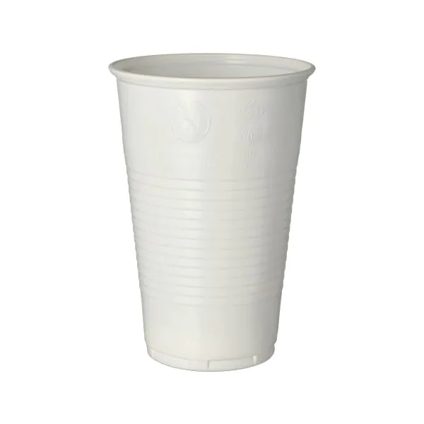 Plastikbecher (PP), 0,5 l Ø 9,5 cm · 13,7 cm weiss mit Schaumrand - Bild 1