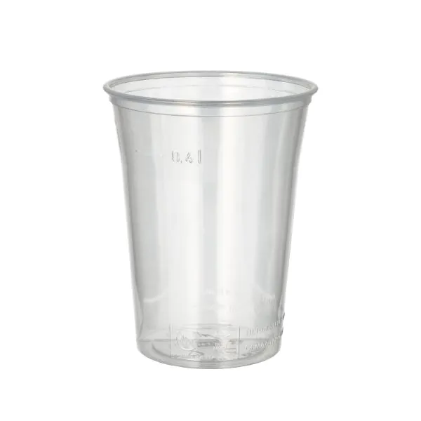 Plastikbecher (PS) 0,4 l Ø 9,5 cm · 12 cm klar mit Schaumrand - Bild 1