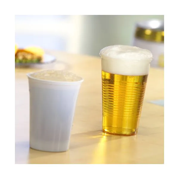 Plastikbecher (PS) 0,4 l Ø 9,5 cm · 12 cm klar mit Schaumrand - Bild 2