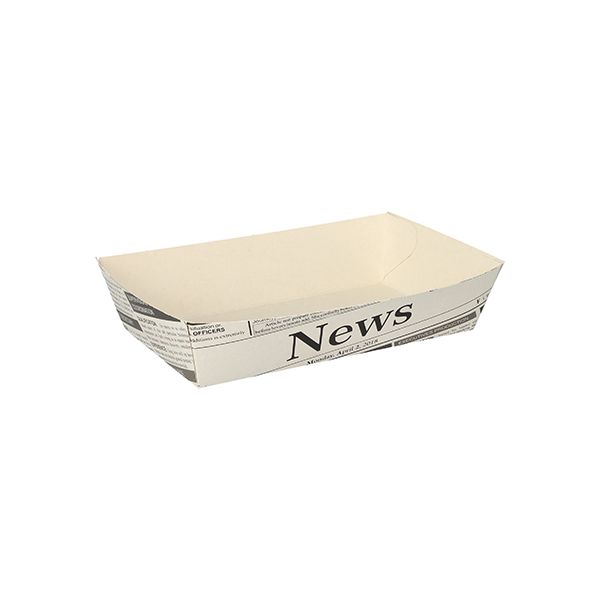 Pommes-Frites-Trays 10,5 x 17 cm weiss "Newsprint" groß - Bild 1