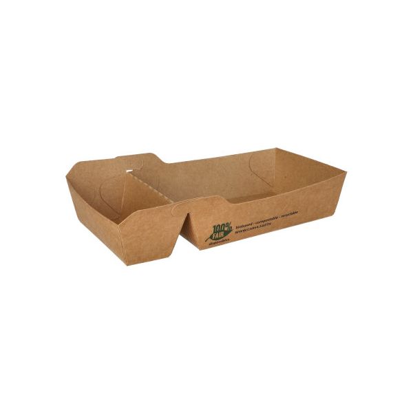 Pommesschalen groß, Pappe "pure" 2-geteilt, 10 x 19 cm "100% Fair"  - Bild 1