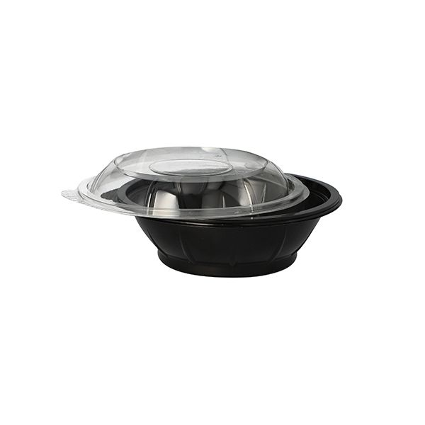 Salatschalen, PET 600 ml Ø 16,6 cm · 5,9 cm schwarz "Snap It" mit Deckel PET glasklar - Bild 3