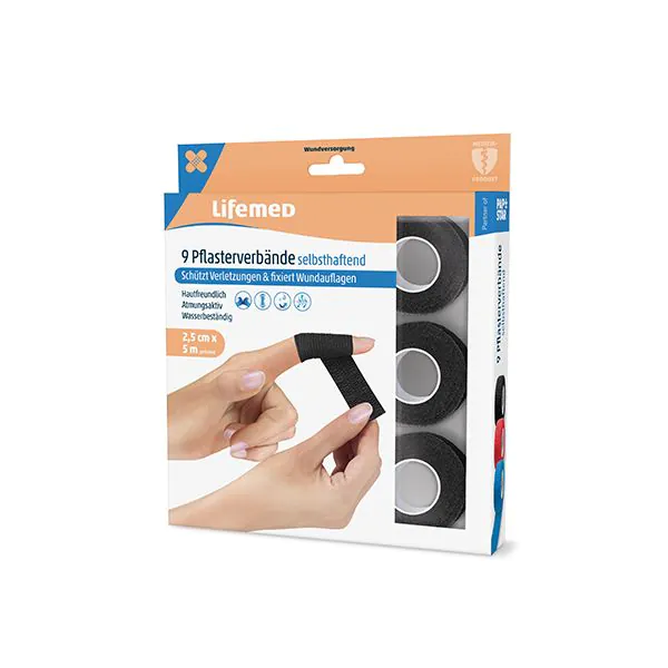 Selbsthaftende Pflaster 5 m x 2,5 cm schwarz - Bild 2