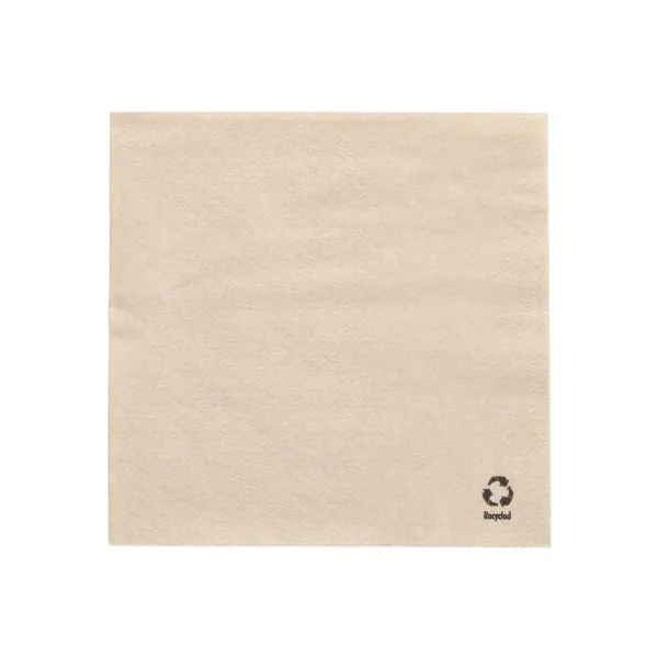 Servietten, 1-lagig 1/4-Falz 33 x 33 cm natur aus recyceltem Papier - Bild 1