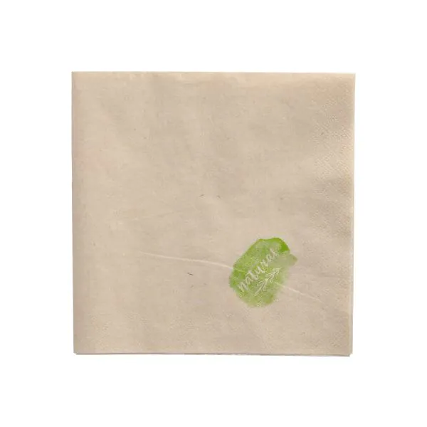 Servietten, 2-lagig 1/4-Falz 33 x 33 cm natur ungebleicht - Bild 1