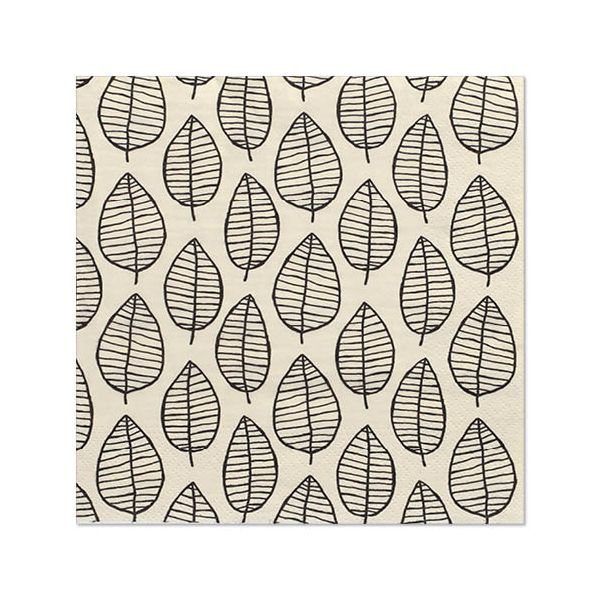 Servietten, 3-lagig 1/4-Falz 33 cm x 33 cm "Black Foliage" - Bild 1