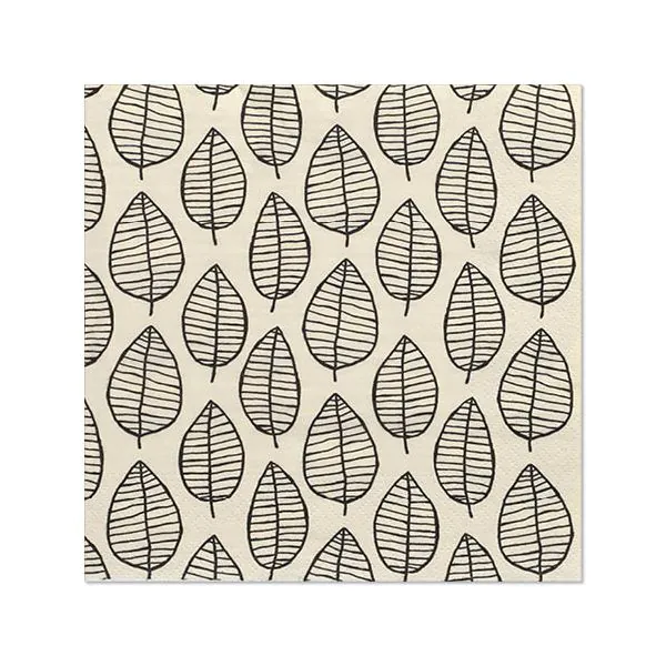 Servietten, 3-lagig 1/4-Falz 33 cm x 33 cm "Black Foliage" - Bild 1