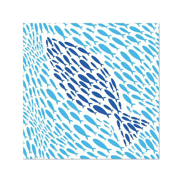 Servietten, 3-lagig 1/4-Falz 33 x 33 cm "Banc de Poissons" - Bild 1