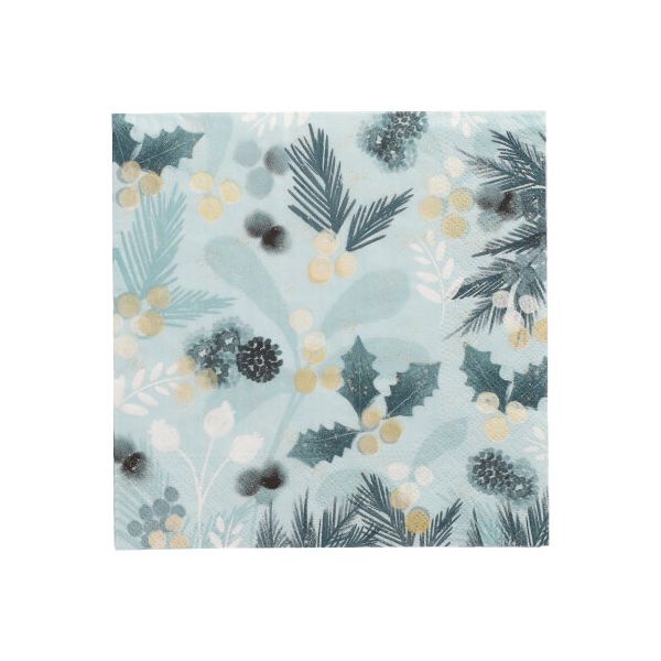 Servietten, 3-lagig 1/4-Falz 33 x 33 cm "Blue Christmas" - Bild 1