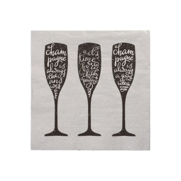 Servietten, 3-lagig 1/4-Falz 33 x 33 cm "Champagne" - Bild 1
