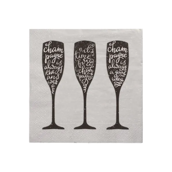 Servietten, 3-lagig 1/4-Falz 33 x 33 cm "Champagne" - Bild 1