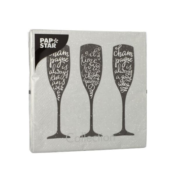 Servietten, 3-lagig 1/4-Falz 33 x 33 cm "Champagne" - Bild 2