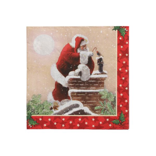 Servietten, 3-lagig 1/4-Falz 33 x 33 cm "Dans la Cheminee" - Bild 1