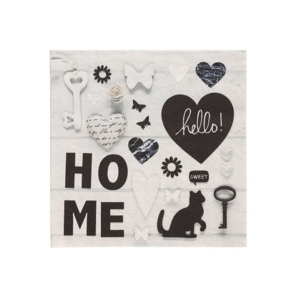 Servietten, 3-lagig 1/4-Falz 33 x 33 cm "Home" - Bild 1
