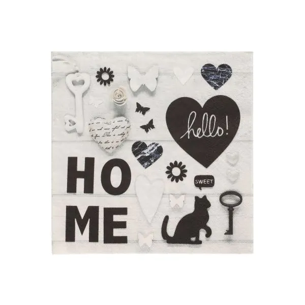 Servietten, 3-lagig 1/4-Falz 33 x 33 cm "Home" - Bild 1